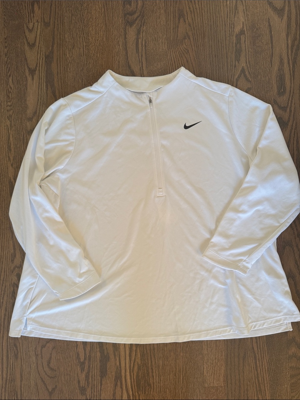 Nike White 1/4 Zip Athletic Pullover